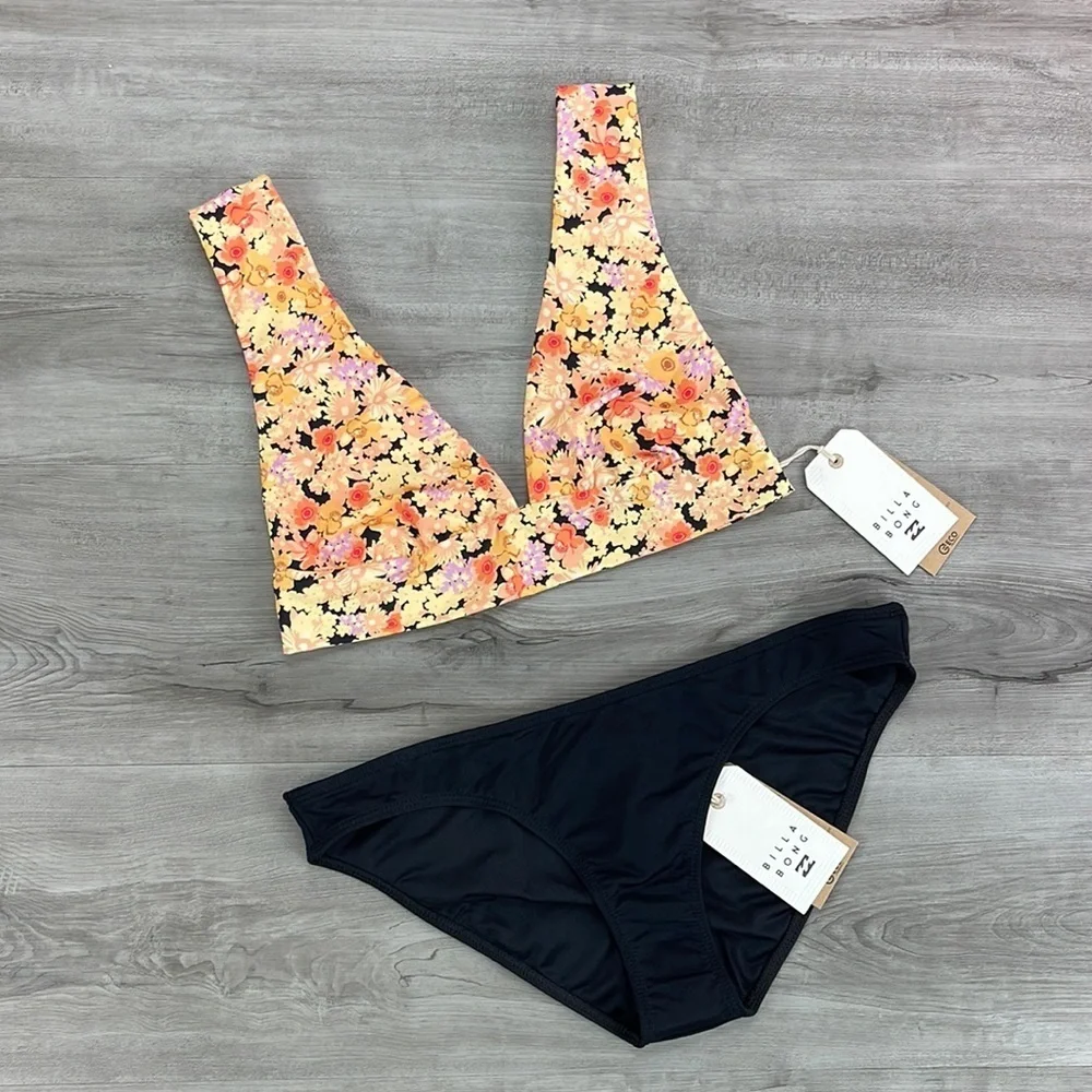 ☀️BILLABONG☀️ FOREVER DAZED PLUNGE SOL SEARCHER LOW RIDE BIKINI SET